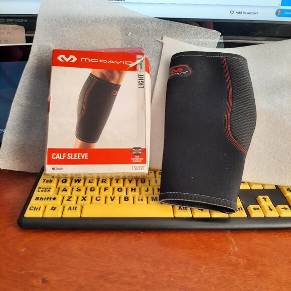 NEW ! McDavid 441 Compression Sleeves Calf Support Black Size M - Picture 1 of 4